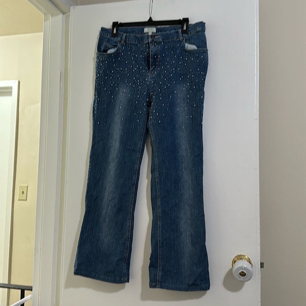 Jade Pearl Covered Flare Jean